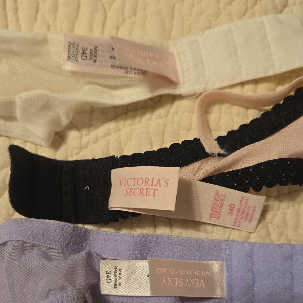 Victoria's Secret Lace Bras - Lavender, Cream, and Pink - Picture 3 of 3